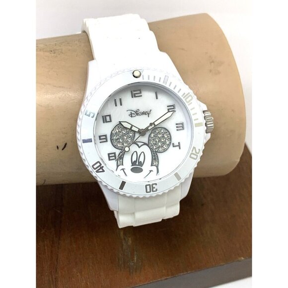 Disney Mickey Mouse Women's Watch White Dial Rubber Band Quartz 39mm - Picture 11 of 14